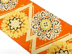 アンティーク　華紋に幾何学模様織り出し袋帯（材料）